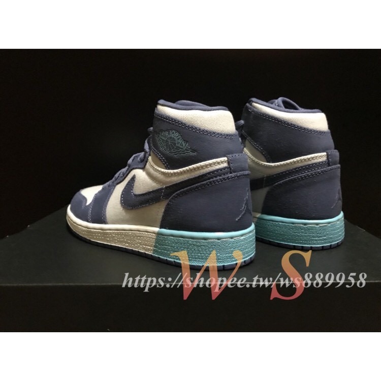 【WS】NIKE AIR JORDAN 1 RETRO HIGH GG 藍 AJ女鞋 332148-407 US3.5Y-細節圖4