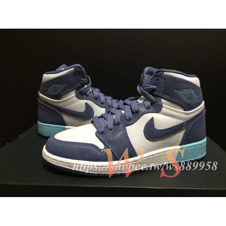 【WS】NIKE AIR JORDAN 1 RETRO HIGH GG 藍 AJ女鞋 332148-407 US3.5Y-細節圖5