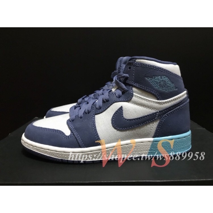 【WS】NIKE AIR JORDAN 1 RETRO HIGH GG 藍 AJ女鞋 332148-407 US3.5Y-細節圖2