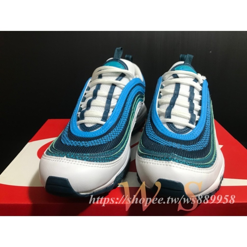 【WS】NIKE AIR MAX 97 SE 藍綠 湖水綠 男 復古 氣墊 運動 休閒鞋 AQ4126-100-細節圖2