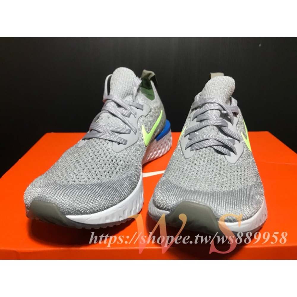 【WS】NIKE EPIC REACT FLYKNIT GS 慢跑鞋 灰綠 童鞋 943311-008-細節圖2