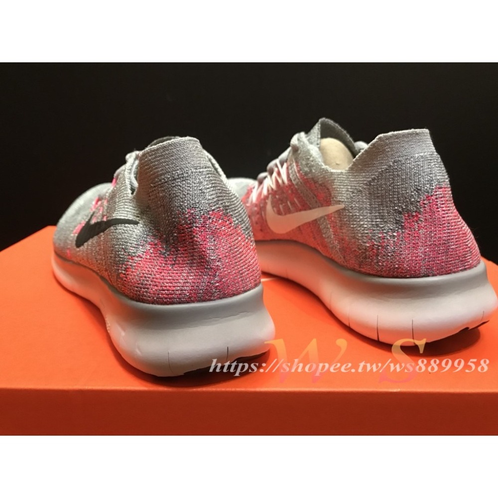 【WS】NIKE FREE RN FLYKNIT 2017 灰 編織 透氣慢跑鞋 女 881974-001-細節圖5