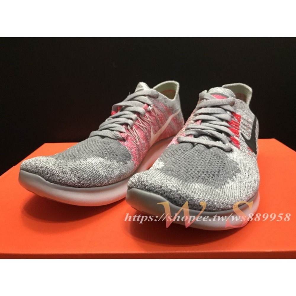 【WS】NIKE FREE RN FLYKNIT 2017 灰 編織 透氣慢跑鞋 女 881974-001-細節圖2