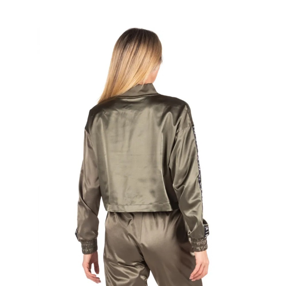 【WS】NIKE NSW AIR JACKET SATIN 女款 立領外套 軍綠色 緞面 串標  BV4780-222-細節圖4