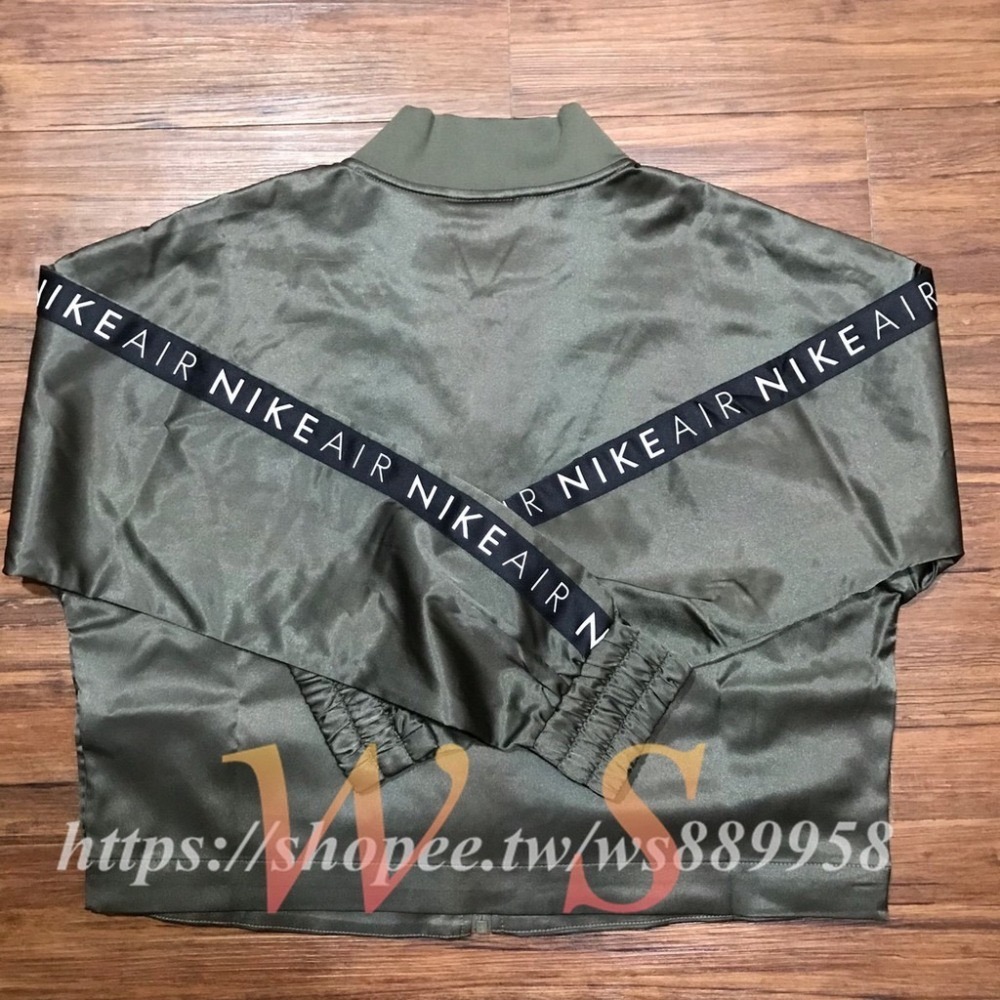 【WS】NIKE NSW AIR JACKET SATIN 女款 立領外套 軍綠色 緞面 串標  BV4780-222-細節圖6