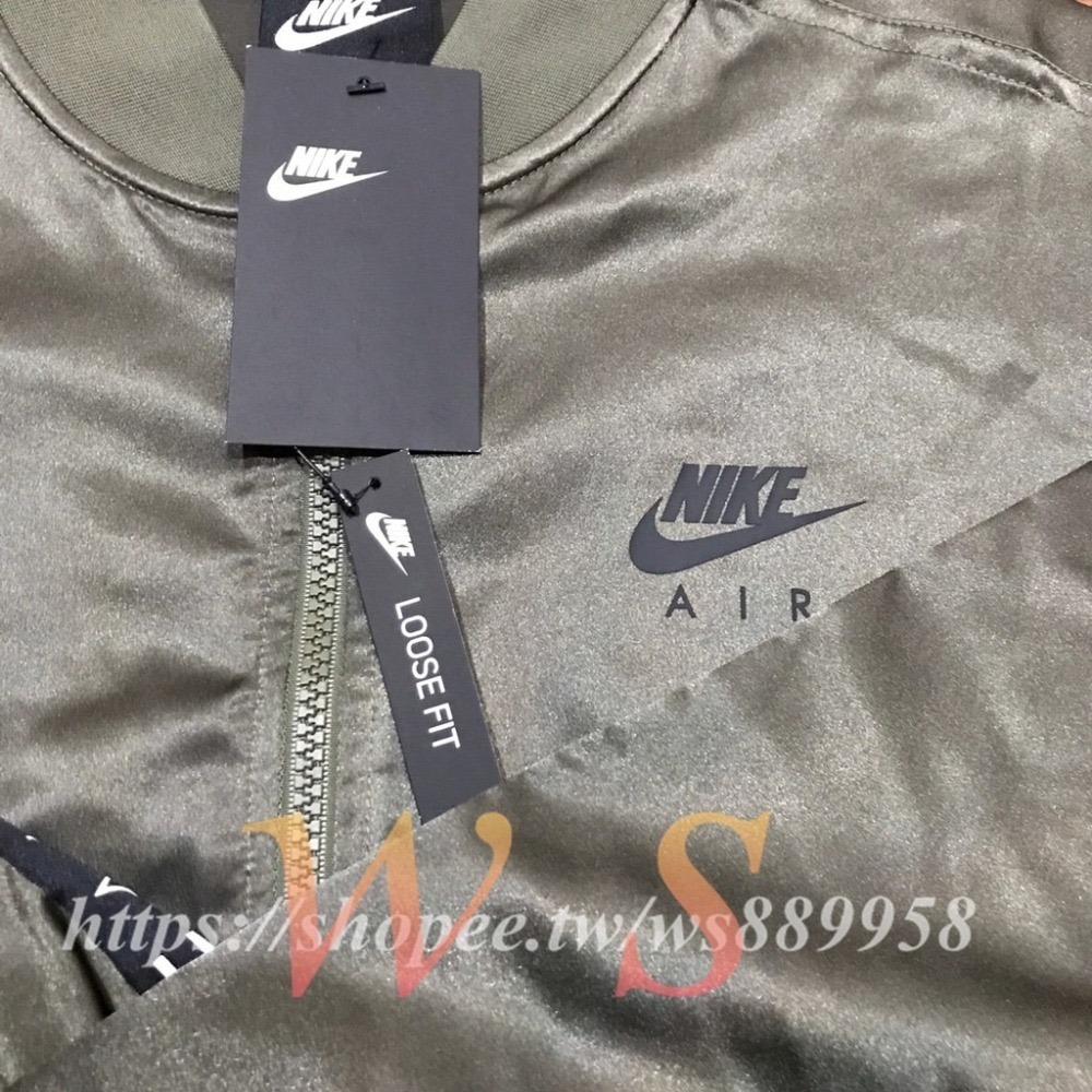 【WS】NIKE NSW AIR JACKET SATIN 女款 立領外套 軍綠色 緞面 串標  BV4780-222-細節圖7