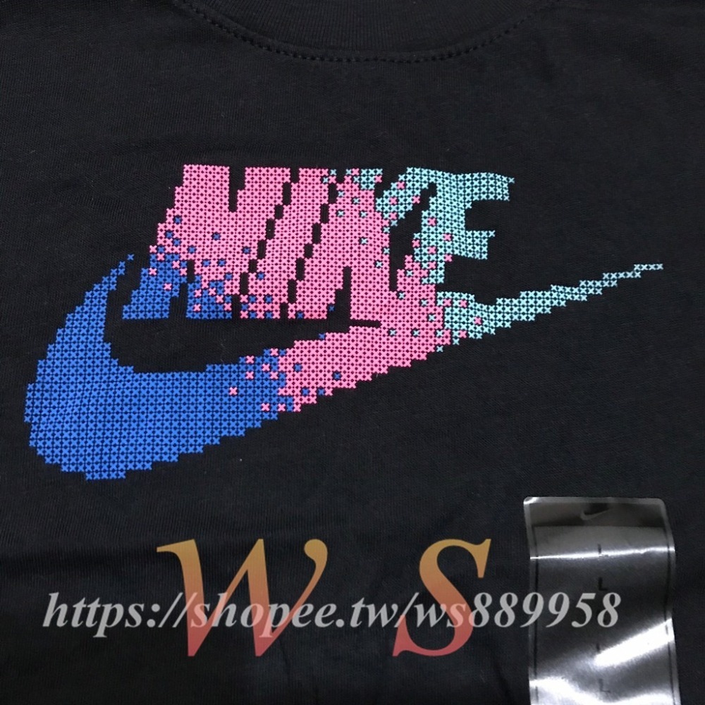 【WS】NIKE NSW 編織 童裝 LOGO 素色 短T 黑 CI8324-010-細節圖3