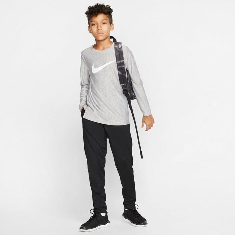 【WS】NIKE PRO DRY-FIT 灰 長袖T恤 童裝 BV3814-056-細節圖2