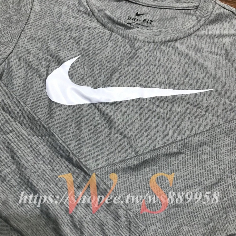 【WS】NIKE PRO DRY-FIT 灰 長袖T恤 童裝 BV3814-056-細節圖5