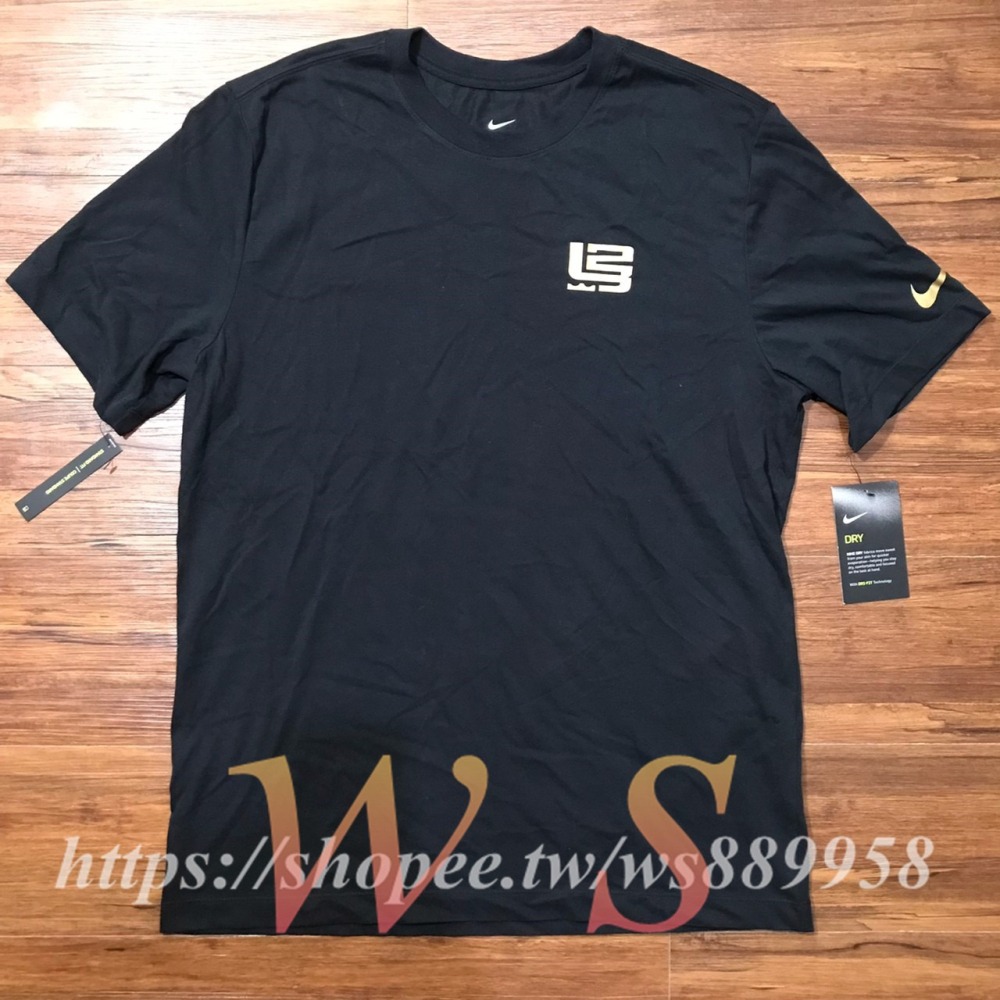 【WS】NIKE DRY LBJ 黑色 仁義禮智信 黑金 運動 休閒 籃球 短T T恤 CV1058-010-細節圖5