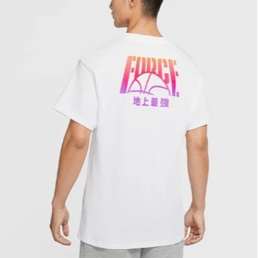 【WS】NIKE FORCE 男款 日文刺繡 地上最強 白 運動 跑步 健身 短T T恤 CV1088-100-細節圖3