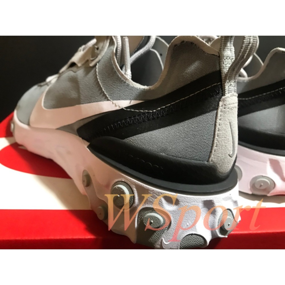 【WS】NIKE REACT ELEMENT 55 灰白 運動 休閒 慢跑 休閒鞋 男款 BQ6166-007-細節圖3