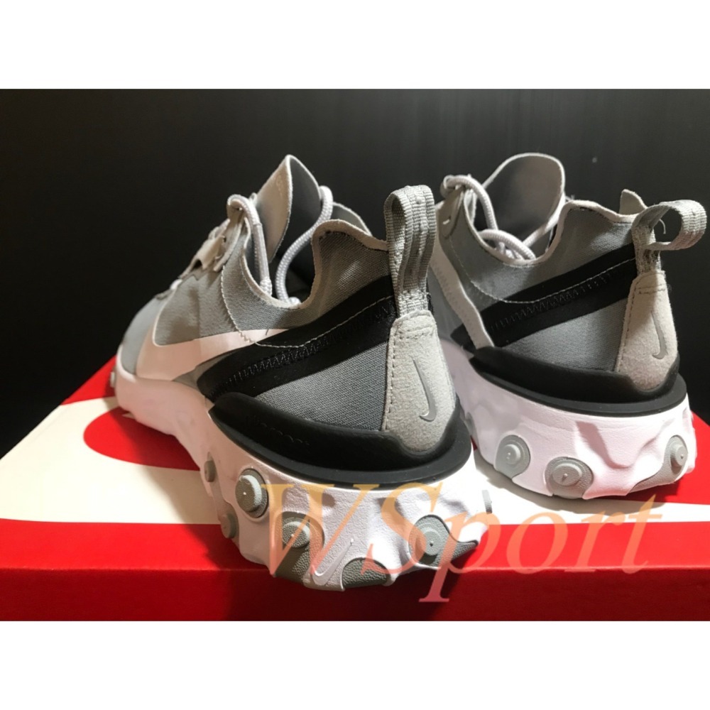 【WS】NIKE REACT ELEMENT 55 灰白 運動 休閒 慢跑 休閒鞋 男款 BQ6166-007-細節圖4