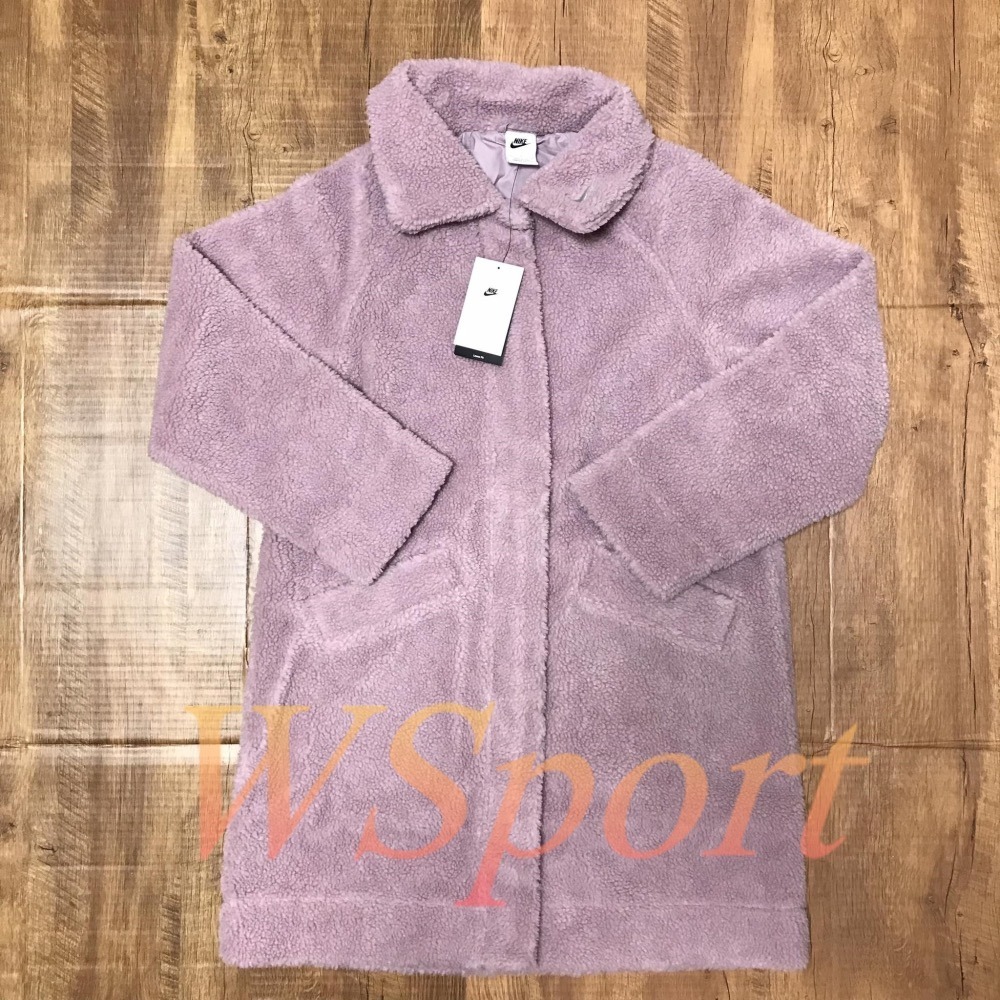 【WS】NIKE NSW SHRPAJKT JKT 女 立領 休閒 保暖 羊羔絨 長版 外套 FB1799-588-細節圖2
