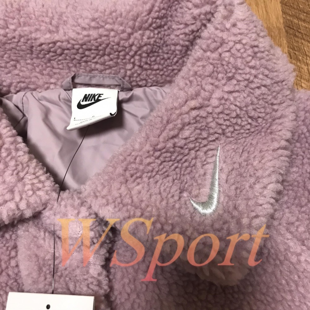 【WS】NIKE NSW SHRPAJKT JKT 女 立領 休閒 保暖 羊羔絨 長版 外套 FB1799-588-細節圖4