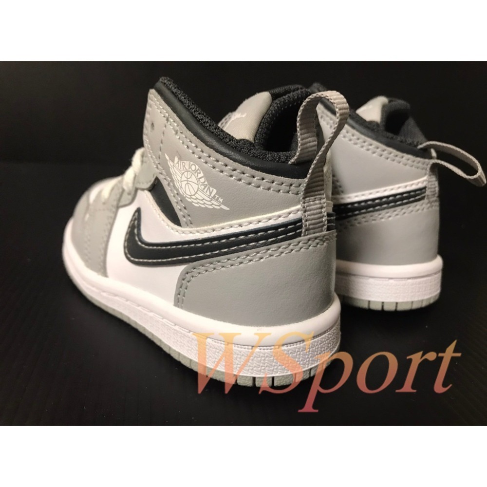 【WS】NIKE JORDAN 1 MID TD SMOKE GREY 煙霧灰 學步鞋 休閒鞋 640735-078-細節圖4