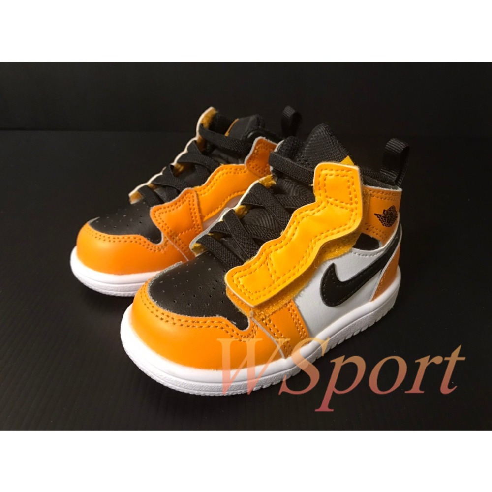 【WS】NIKE JORDAN 1 MID TD TAXI  AJ1 黑白黃 學步鞋 休閒鞋 AR6352-701-細節圖2