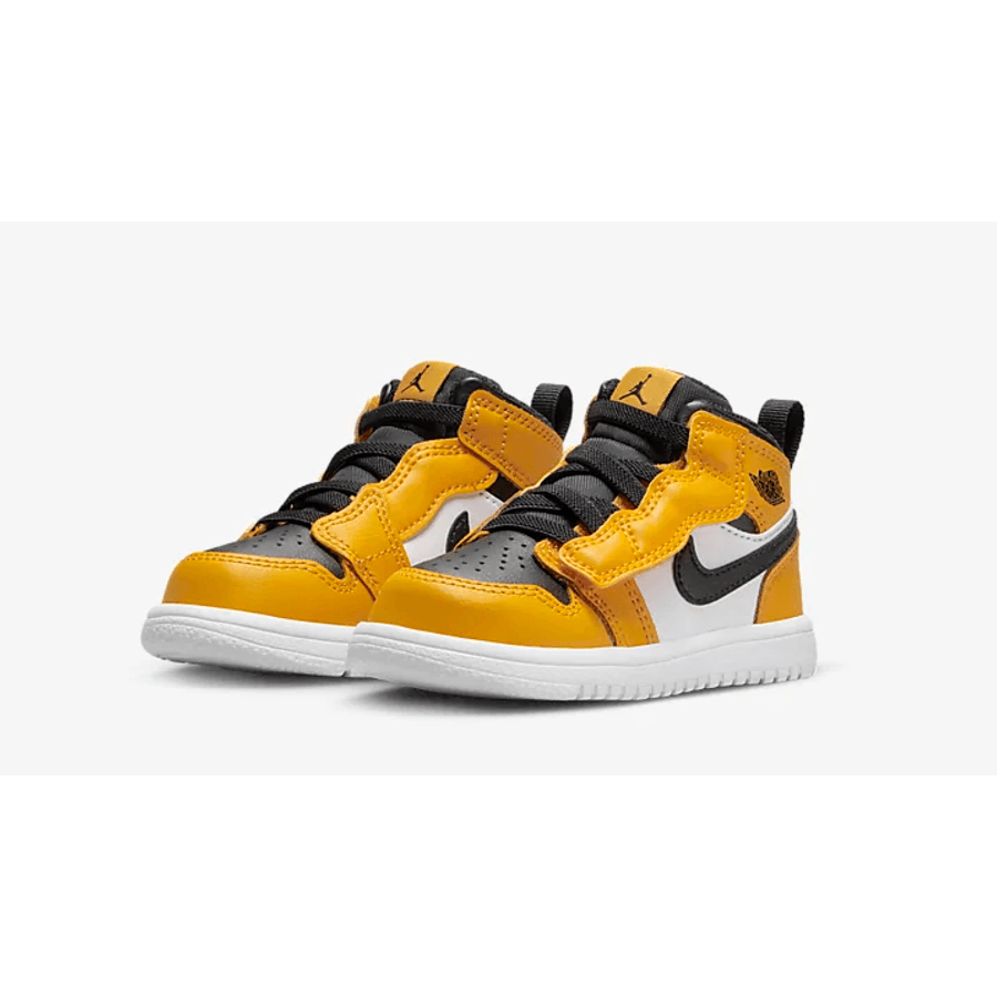 【WS】NIKE JORDAN 1 MID TD TAXI  AJ1 黑白黃 學步鞋 休閒鞋 AR6352-701-細節圖6