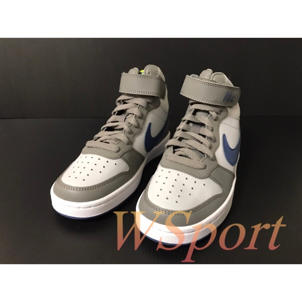 【WS】NIKE COURT BOROUGH MID 2 (GS)藍白灰 復古 運動 休閒鞋 CD7782-007-細節圖2