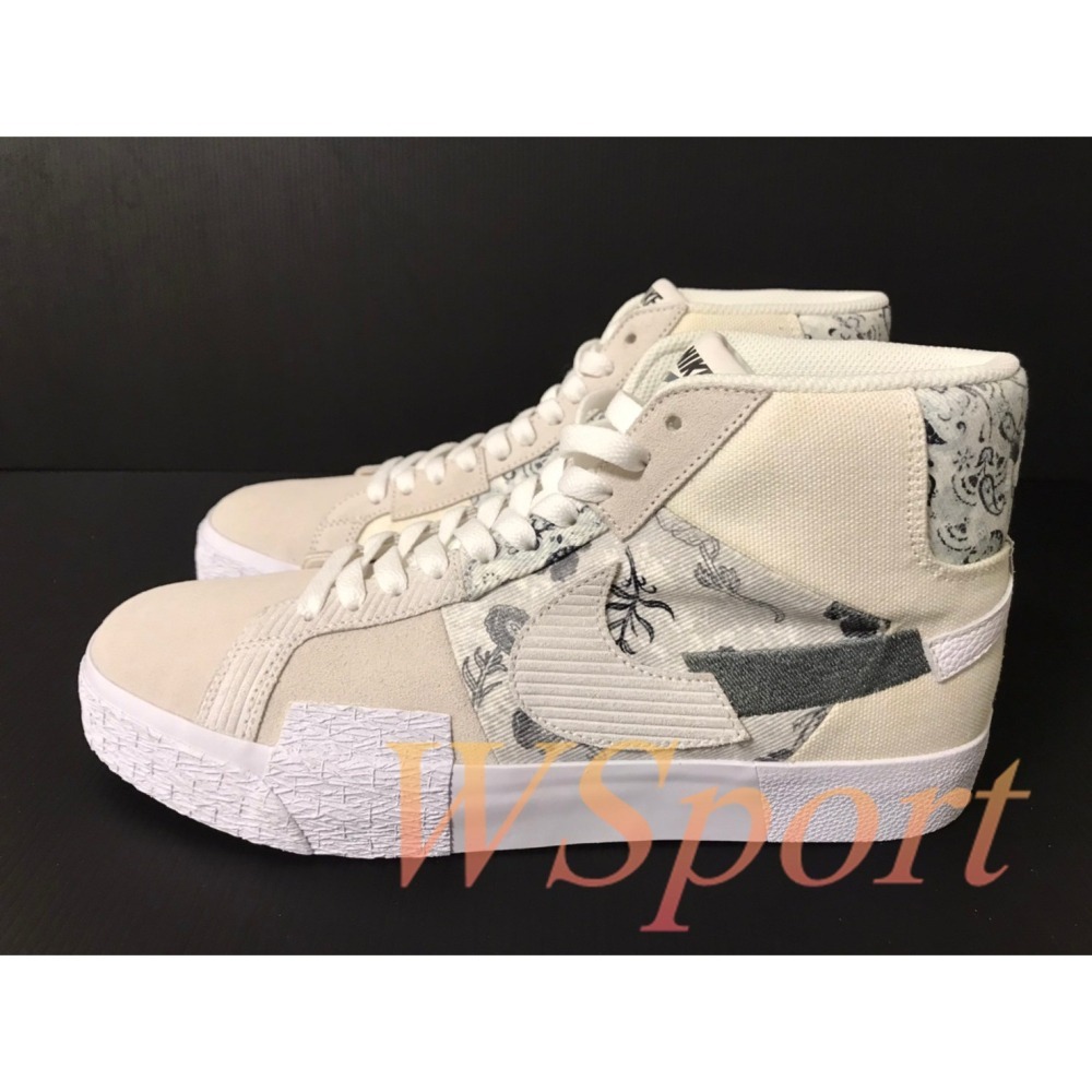 【WS】NIKE SB ZOOM BLAZER MID PRM 男鞋 灰 運動 復古 花卉 休閒鞋 DM0859-100-細節圖2