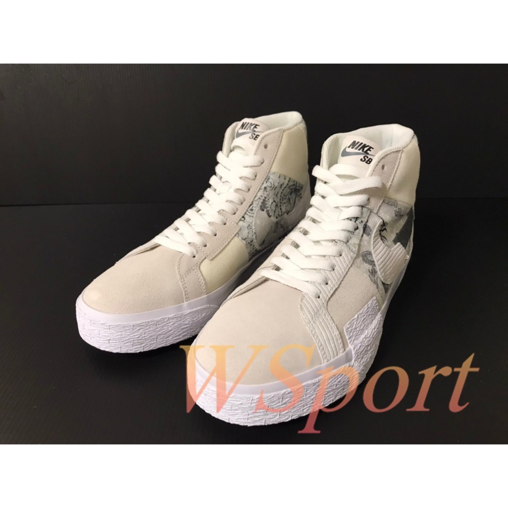 【WS】NIKE SB ZOOM BLAZER MID PRM 男鞋 灰 運動 復古 花卉 休閒鞋 DM0859-100-細節圖3