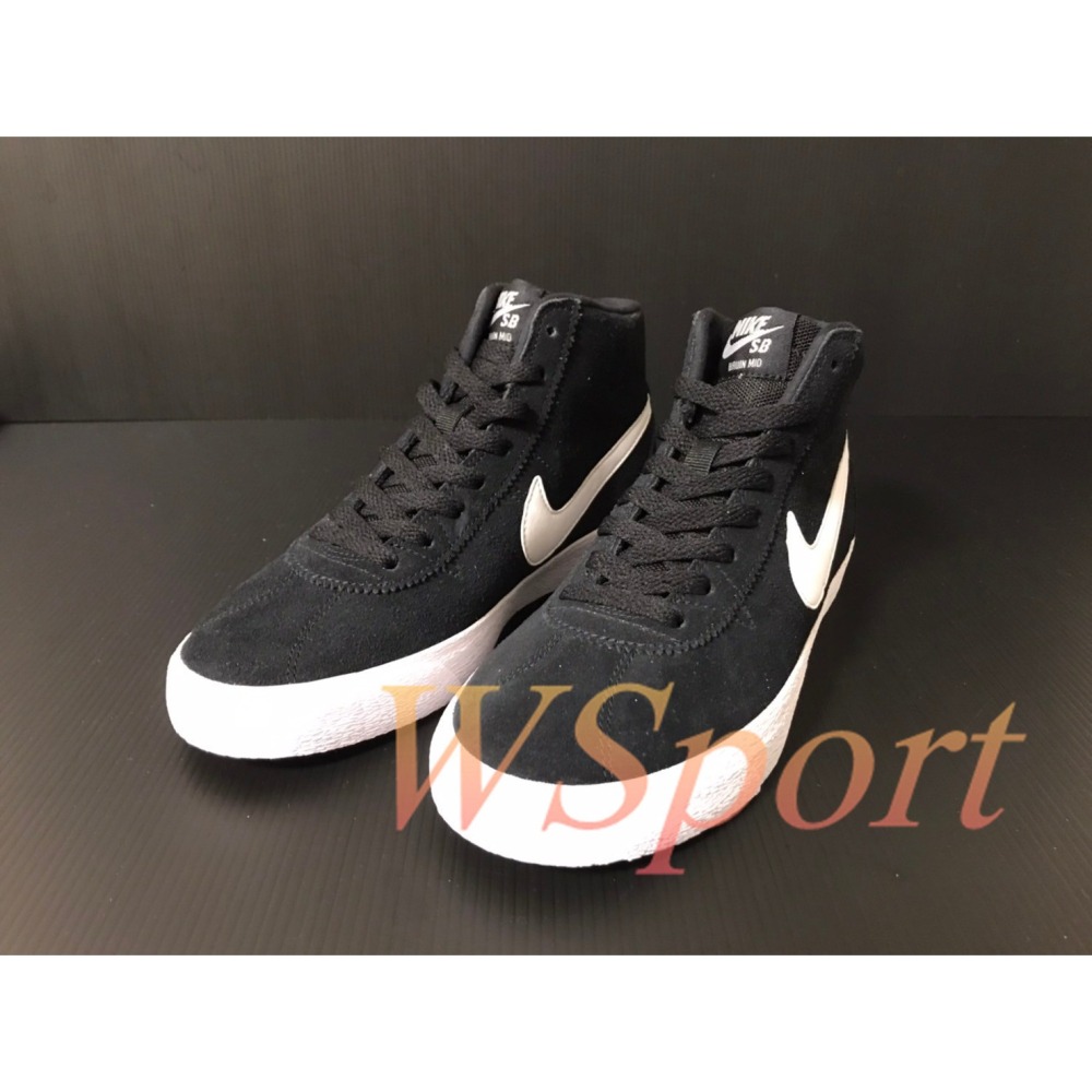 【WS】NIKE W SB BRUIN HI  女鞋 黑白 運動 復古 中筒 滑版 球鞋 休閒鞋 DR0126-001-細節圖7