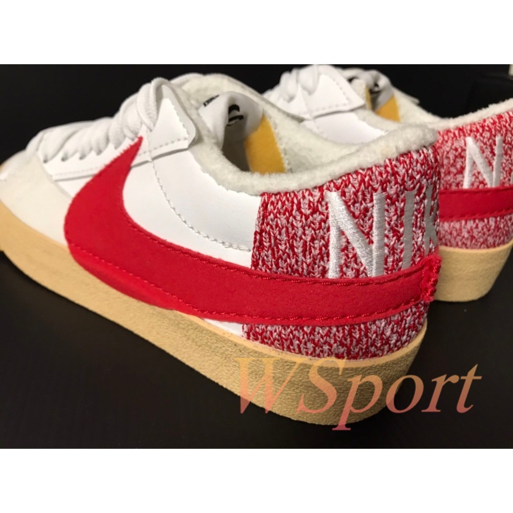 【WS】NIKE BLAZER LOW 77 JUMBO 白紅 男鞋 運動 復古 球鞋 休閒鞋 DR9865-100-細節圖4