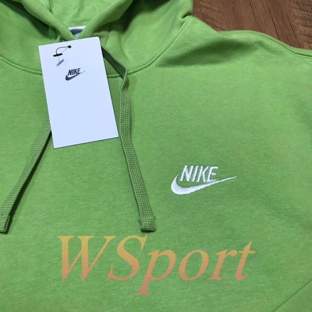 【WS】NIKE NSW CLUB HOODIE 男款 螢光 蘋果綠 長袖 帽T BV2655-332-細節圖10