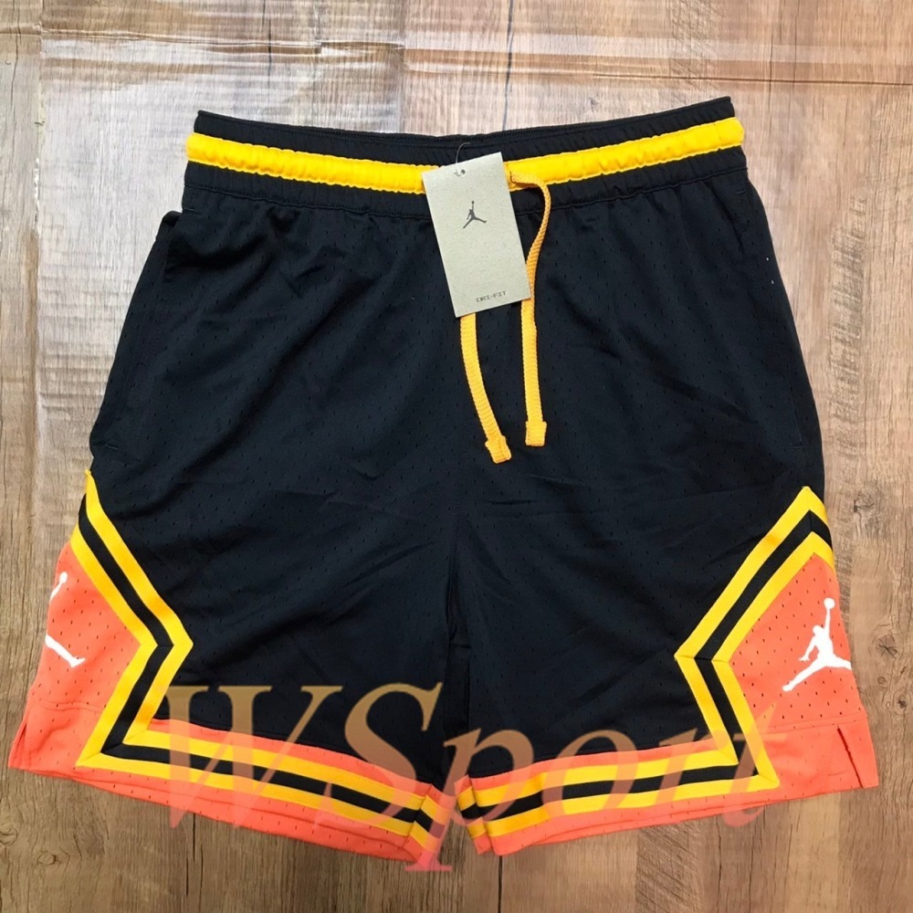 【WS】NIKE  DRI-FIT DIAMOND 黑橘 男款 運動 休閒 籃球 短褲 球褲 DH9076-011-細節圖7