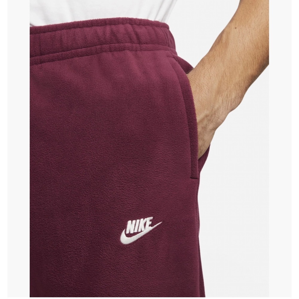 【WS】NIKE NSW CLUB 男款 酒紅色 運動 休閒 拼接 保暖 縮口 棉褲 長褲 DQ4902-638-細節圖6