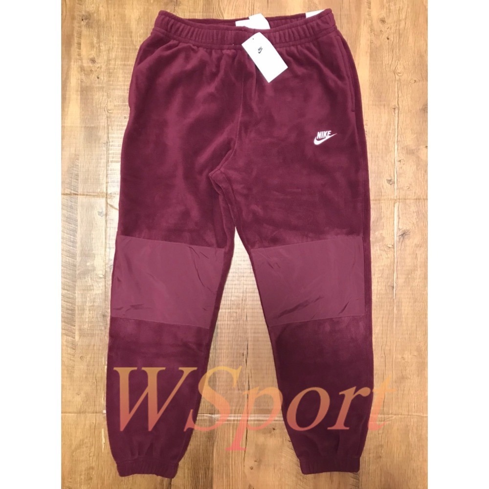 【WS】NIKE NSW CLUB 男款 酒紅色 運動 休閒 拼接 保暖 縮口 棉褲 長褲 DQ4902-638-細節圖7