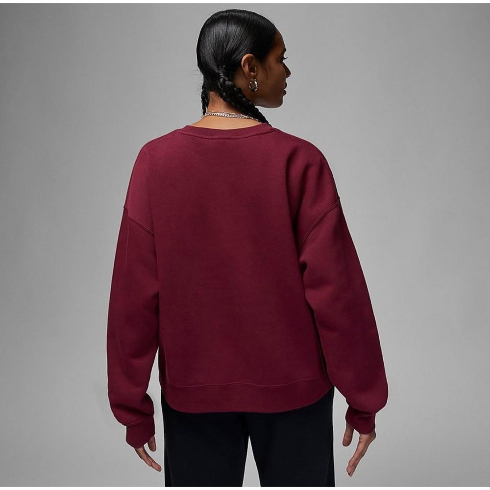 【WS】NIKE W JORDAN CREW 酒紅 女款 運動 休閒 保暖 長袖 T恤 大學T DQ4463-645-細節圖2