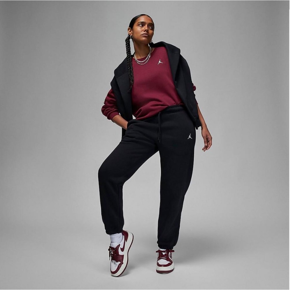 【WS】NIKE W JORDAN CREW 酒紅 女款 運動 休閒 保暖 長袖 T恤 大學T DQ4463-645-細節圖3