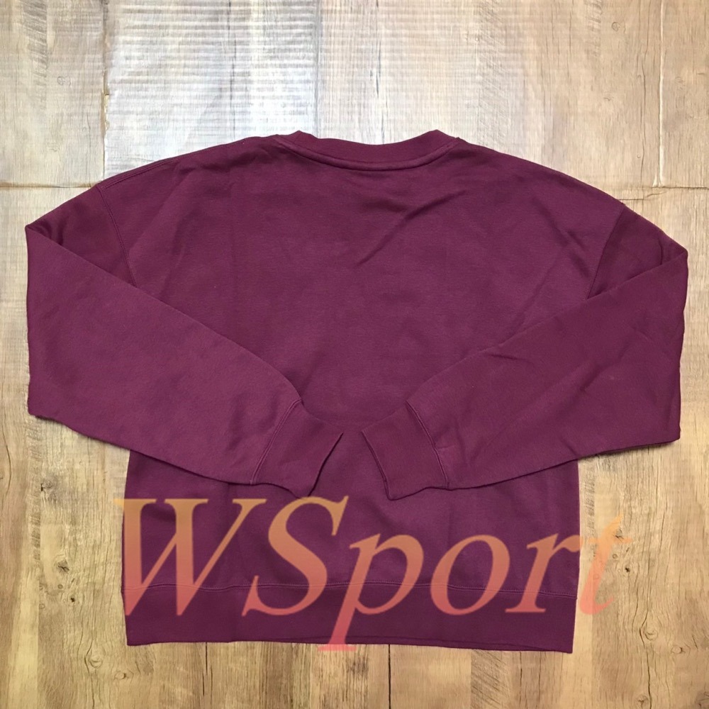 【WS】NIKE W JORDAN CREW 酒紅 女款 運動 休閒 保暖 長袖 T恤 大學T DQ4463-645-細節圖7