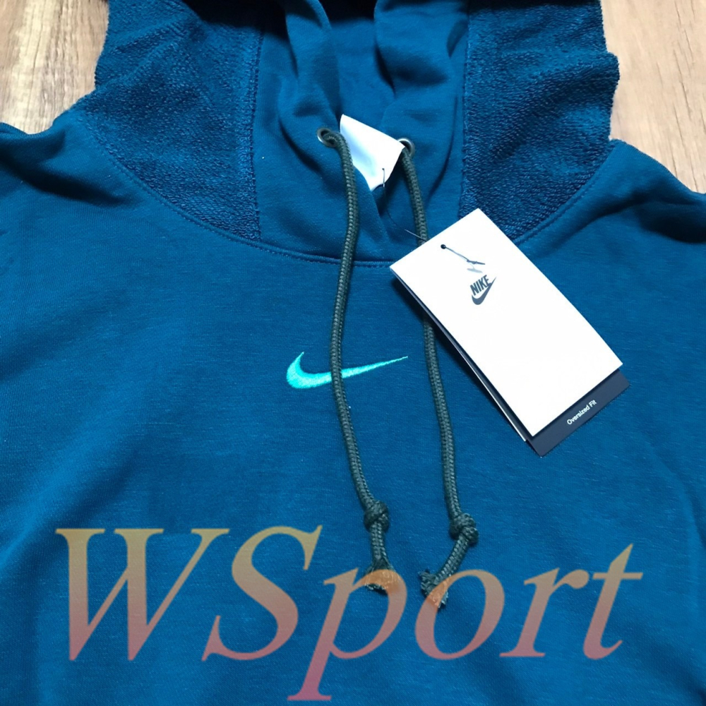 【WS】NIKE W NSW FLC HOODIE 女款 藍 運動 休閒 保暖 連帽 長袖 帽T DQ6166-355-細節圖2