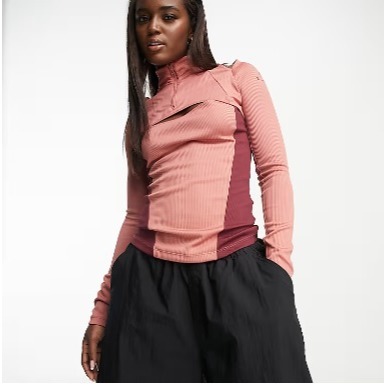 【WS】NIKE W JORDAN RIB QUARTER ZIP 女款 休閒 緊身 長T 長袖 DV1256-689-細節圖5