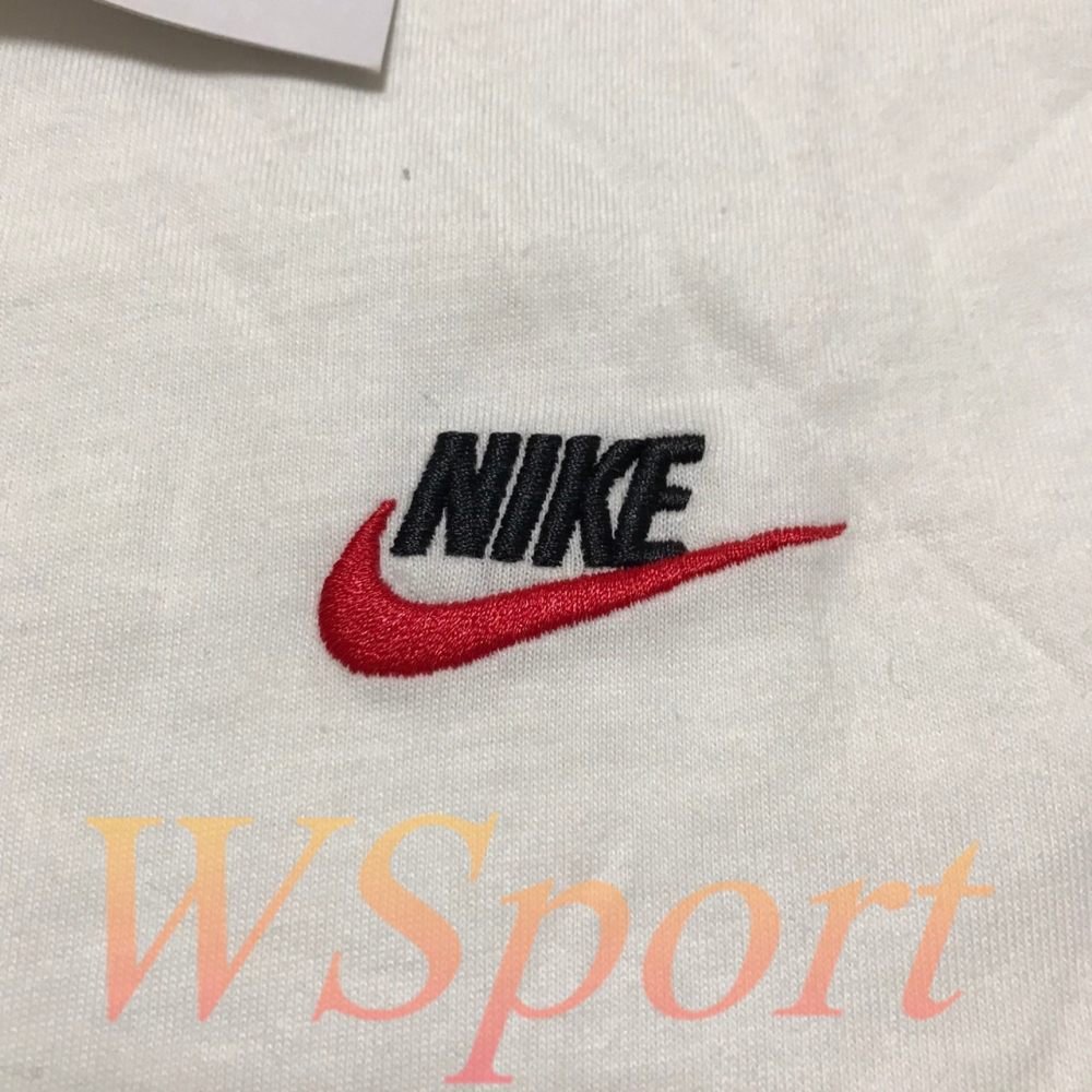 【WS】NIKE NSW CLUB TEE 男款 白 素色 刺繡 運動 休閒 短袖 T恤 短T AR4999-100-細節圖8