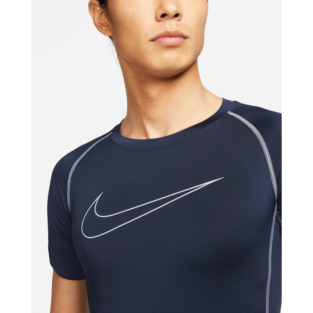 【WS】NIKE PRO DRI-FIT 男款 藍色 運動 健身 快乾 保暖 緊身 短袖 T恤 DD1993-451-細節圖2