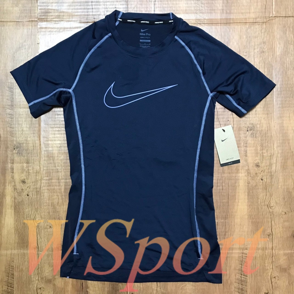 【WS】NIKE PRO DRI-FIT 男款 藍色 運動 健身 快乾 保暖 緊身 短袖 T恤 DD1993-451-細節圖7