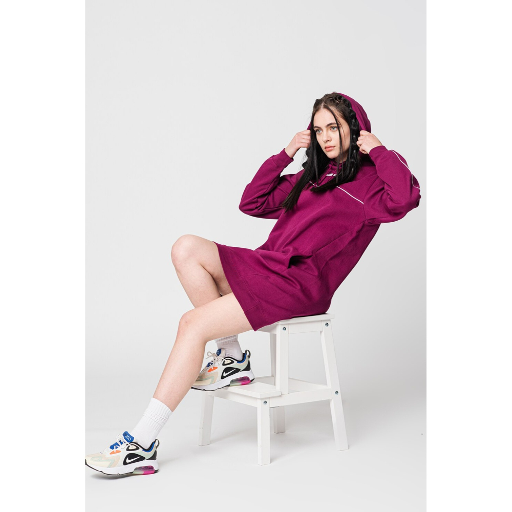 【WS】NIKE NSW FLEECE HOODIE DRESS 女款 休閒 連帽 洋裝 連衣裙 DM6050-610-細節圖3