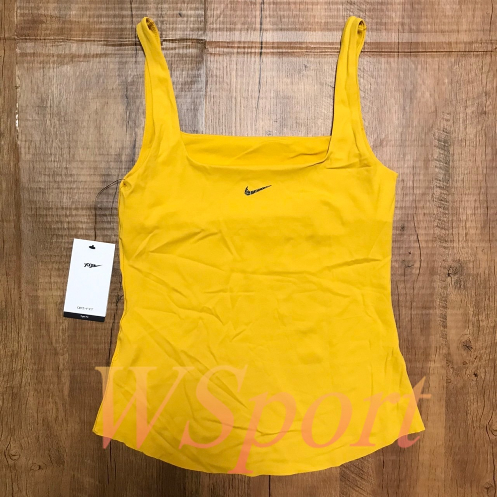 【WS】NIKE W NY DF LUXE TANK 女款 芥末黃 運動 健身 訓練 瑜珈 背心 DQ6031-752-細節圖5