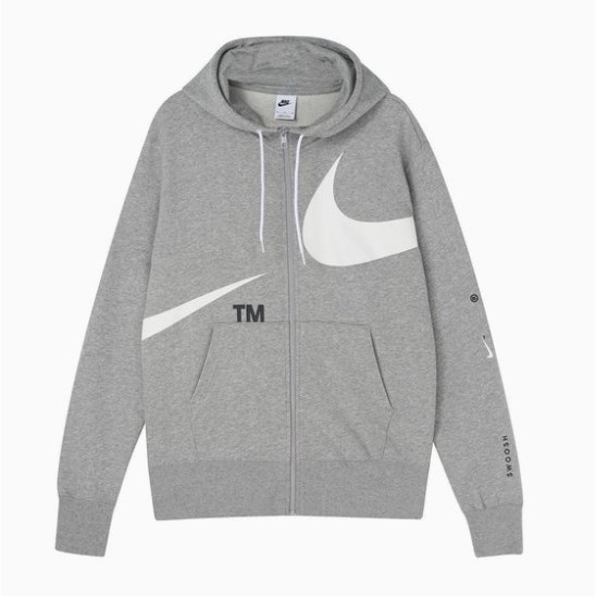【WS】NIKE NSW SWOOSH 男款 灰白 運動 休閒 保暖 長袖 連帽 外套 DD6088-063-細節圖7