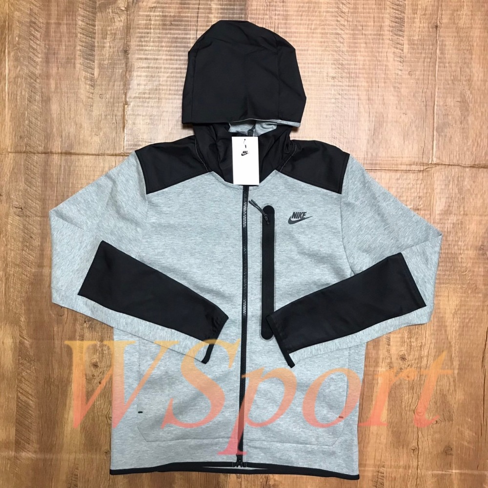 【WS】NIKE NSW TECH FLEECE 男款 黑灰 運動 休閒 保暖 長袖 連帽 外套 DR6166-063-細節圖6