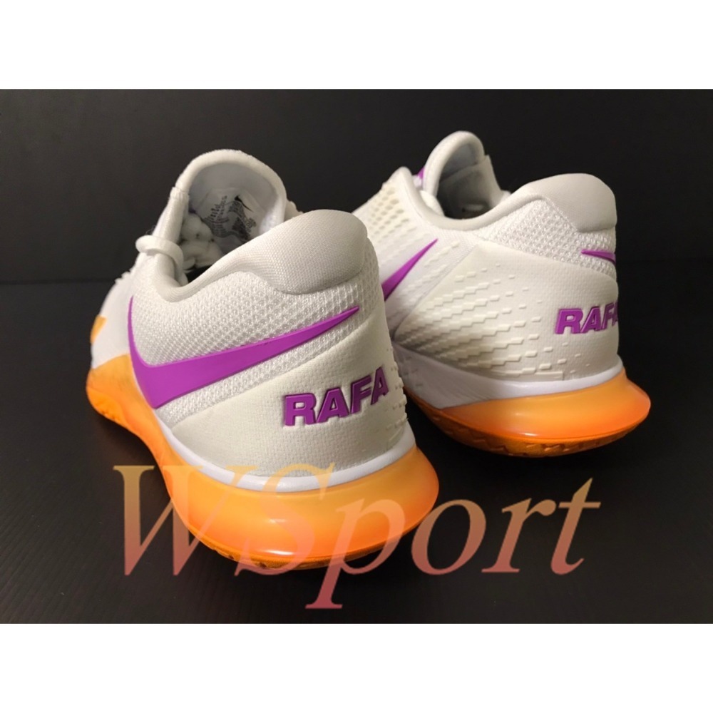 【WS】NIKE ZOOM VAPOR CAGE 4 RAFA 納達爾 白橙紫 網球鞋 DD1579-102-細節圖3
