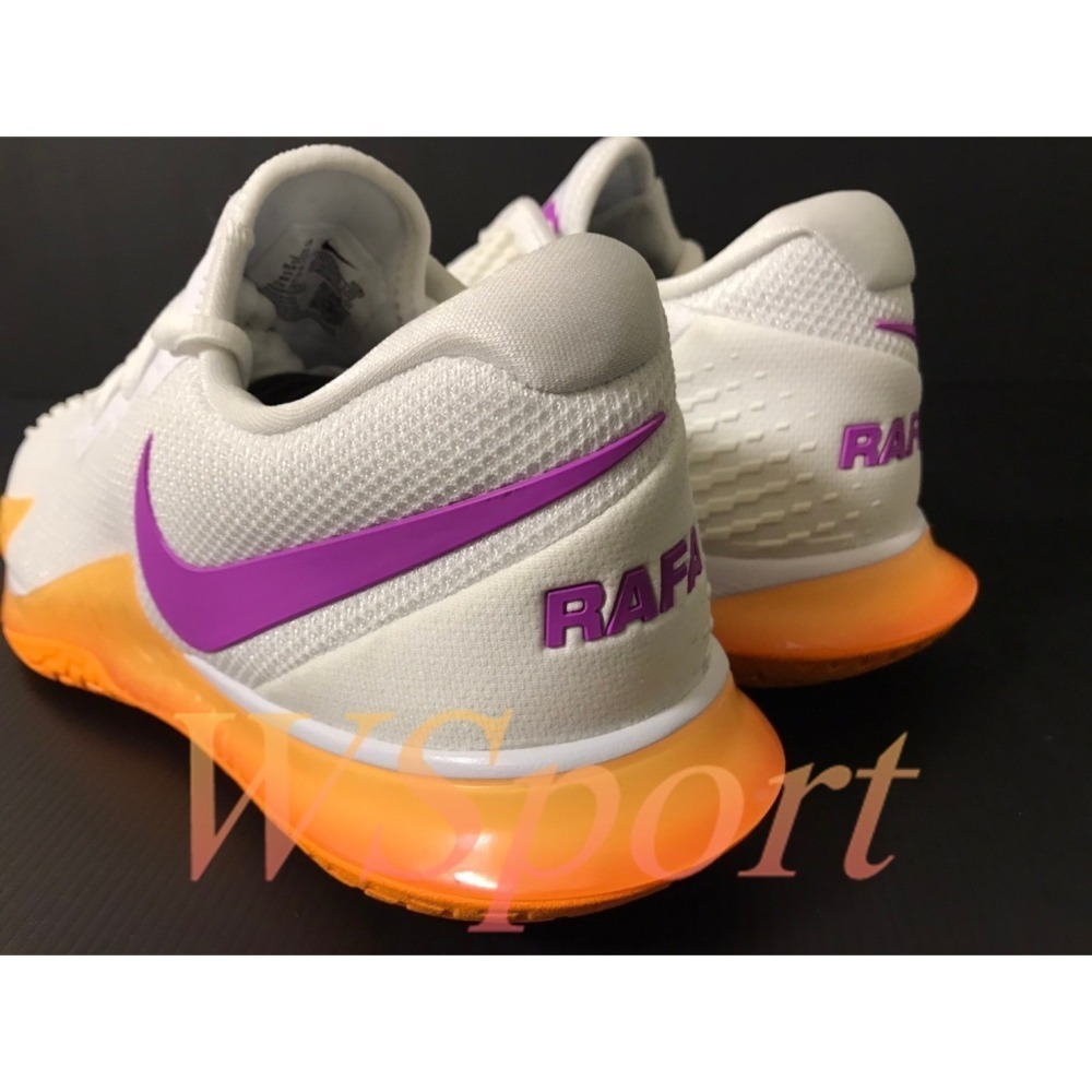 【WS】NIKE ZOOM VAPOR CAGE 4 RAFA 納達爾 白橙紫 網球鞋 DD1579-102-細節圖4