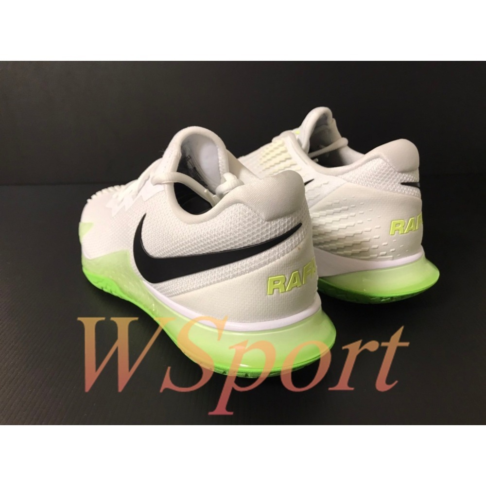 【WS】NIKE ZOOM VAPOR CAGE 4 RAFA 納達爾 白黑 螢光綠 網球鞋 DD1579-105-細節圖3