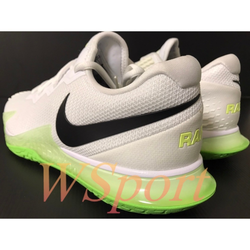 【WS】NIKE ZOOM VAPOR CAGE 4 RAFA 納達爾 白黑 螢光綠 網球鞋 DD1579-105-細節圖4