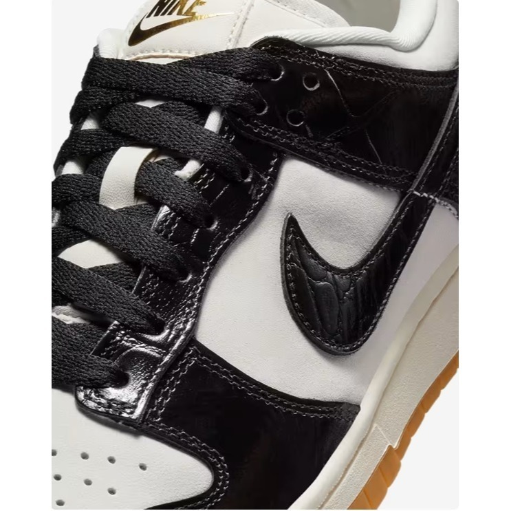 【WS】NIKE W DUNK LOW LX 黑白 鱷魚紋 膠底 復古 運動 休閒鞋 FJ2260-003-細節圖4