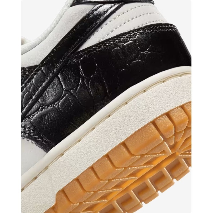 【WS】NIKE W DUNK LOW LX 黑白 鱷魚紋 膠底 復古 運動 休閒鞋 FJ2260-003-細節圖5