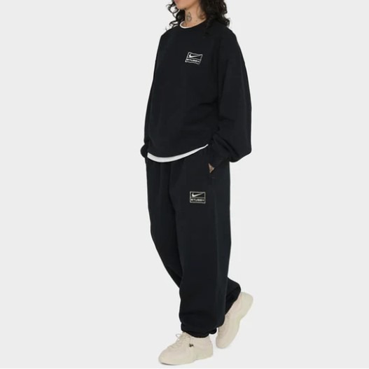 【WS】NIKE X STUSSY 黑 聯名 男款 運動 休閒 保暖 縮口 棉褲 長褲 DO5297-010-細節圖5